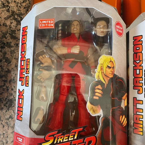 AEW The Elite - Street Fighter Set Kenny Omega Matt Nick Jackson Figures - NEW - Picture 2 of 5